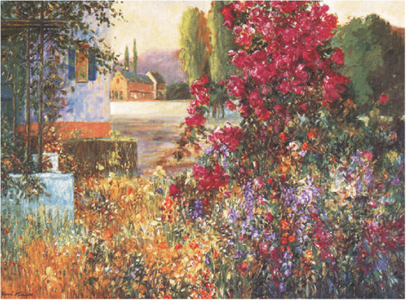 Henri Plisson Artist Signed Limited Edition Serigraph on paper:"La Vile En Rose"