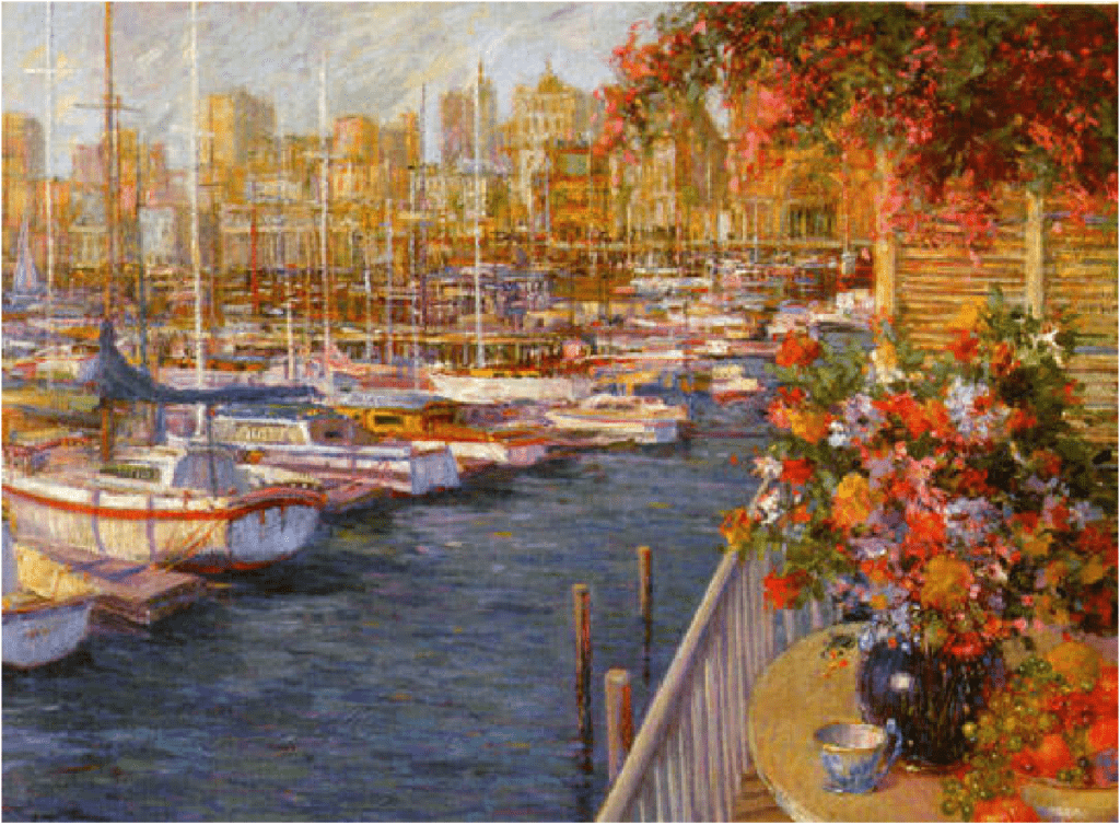 Henri Plisson Artist Signed Limited Edition Serigraph on paper:"Mediterranean Sunrise"