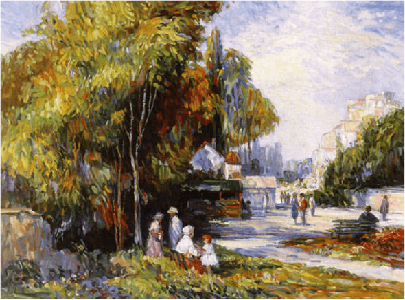 Henri Plisson Artist Signed Limited Edition Serigraph on paper:"Sunday Outling"