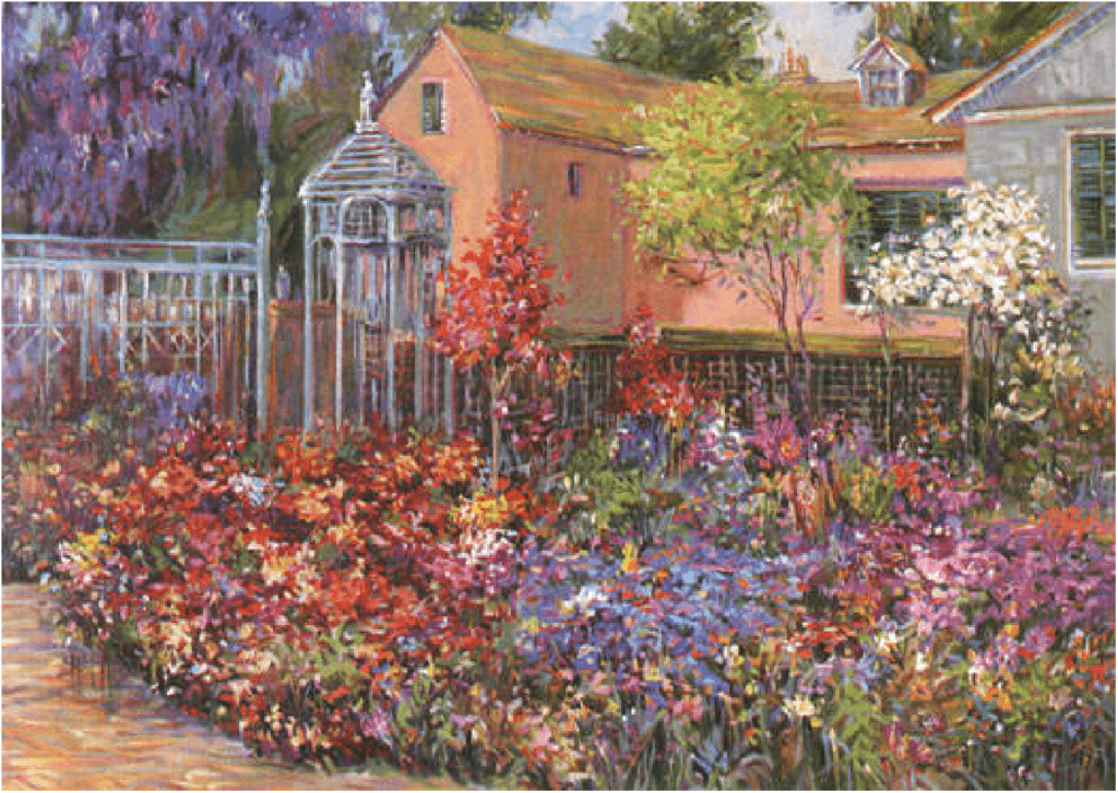 Henri Plisson Artist Signed Limited Edition Serigraph on paper:"The Courtyard"