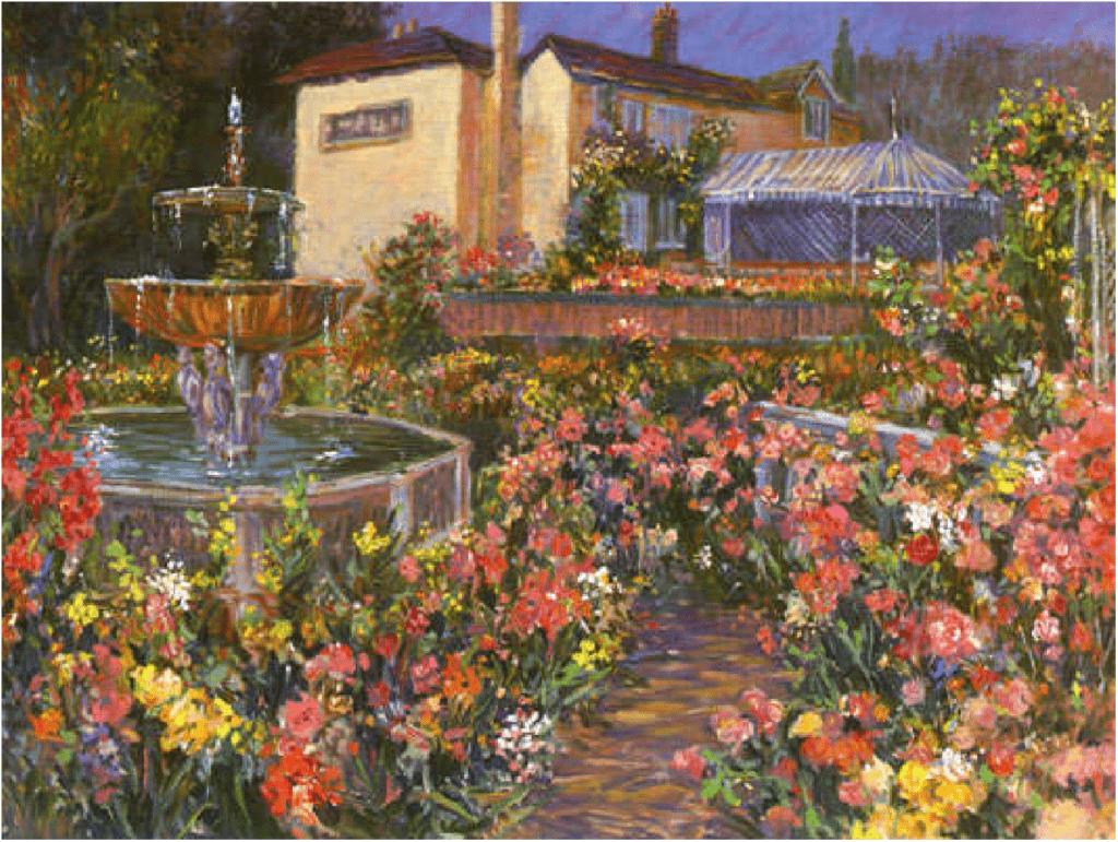 Henri Plisson Artist Signed Limited Edition Serigraph on paper:"Villa Fontana"