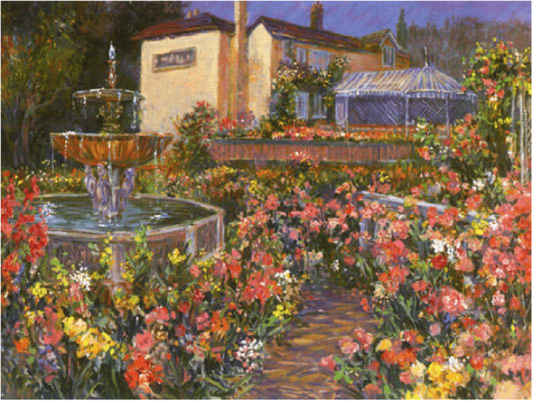 Henri Plisson Artist Signed Limited Edition Serigraph on paper:"Villa Fontana"