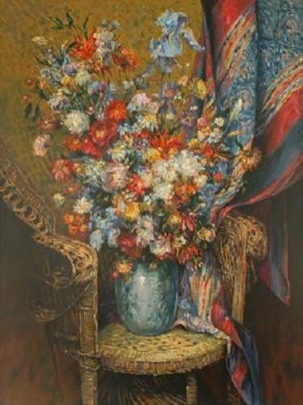 Henri Plisson Limited Edition Serigraph Print: "Floral Symphony"