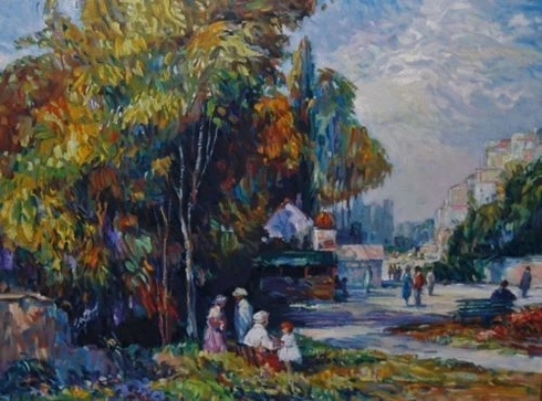 Henri Plisson Limited Edition Serigraph Print: "Sunday Outing" Henri Plisson Limited Edition Serigraph Print: "Sunday Outing"