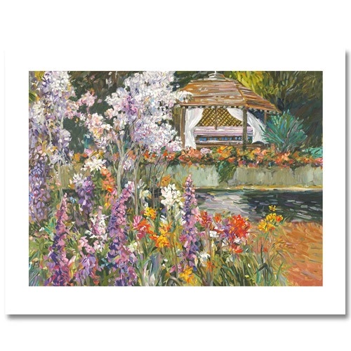 Henri Plisson Limited Edition Serigraph Print: "The Gazebo"