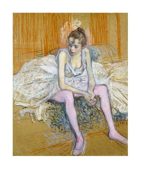 Henri Toulouse-Lautrec Fine Art Open Edition Gicl&eacute;e:"A Seated Dancer with Pink Stockings"