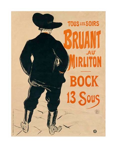 Henri Toulouse-Lautrec Fine Art Open Edition Gicl&eacute;e:"Aristide Bruant"