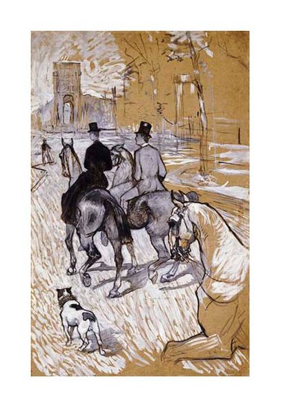 Henri Toulouse-Lautrec Fine Art Open Edition Giclée:"Riders on the Way to the Bois Du Bolougne"