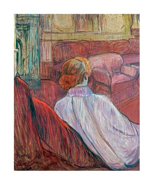 Henri Toulouse-Lautrec Fine Art Open Edition Gicl&eacute;e:"Woman Sat on a Red Settee"