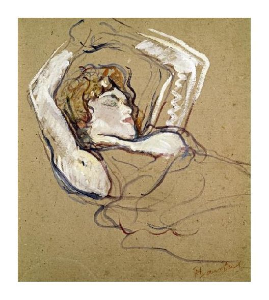 Henri Toulouse-Lautrec Fine Art Open Edition Gicl&eacute;e:"Woman Sleeping on the Back"