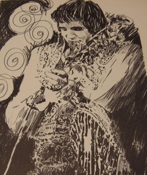 Henrie Lithograph: "Elvis (Holding Mic)"