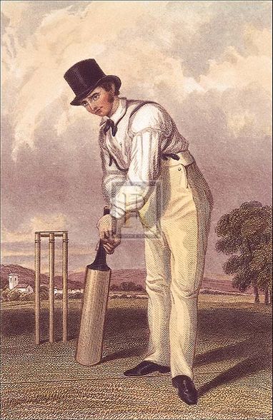 Henry Adlard Artist Hand Colored Copper Plate Printed Atelier Print:"The Batsman"