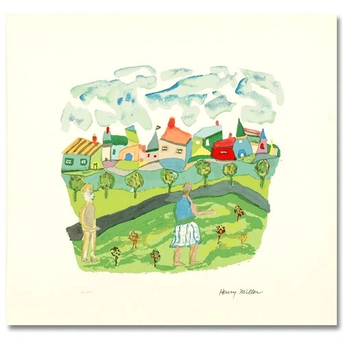 Henry Miller Limited Edition Serigraph Print: "Boy And Girl"