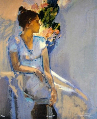 Herve Fenouil Artist Signed Limited Edition Serigraph on Paper: "ROMANCE"