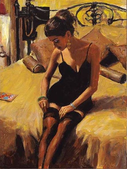 Fabian Perez Artist Signed Limited Edition Archival Canvas:"Dolling Up IV"