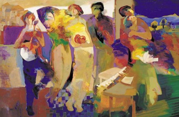 Hessam Abrishami Artist Signed Limited Edition Archival Canvas:"Harmonic Night"