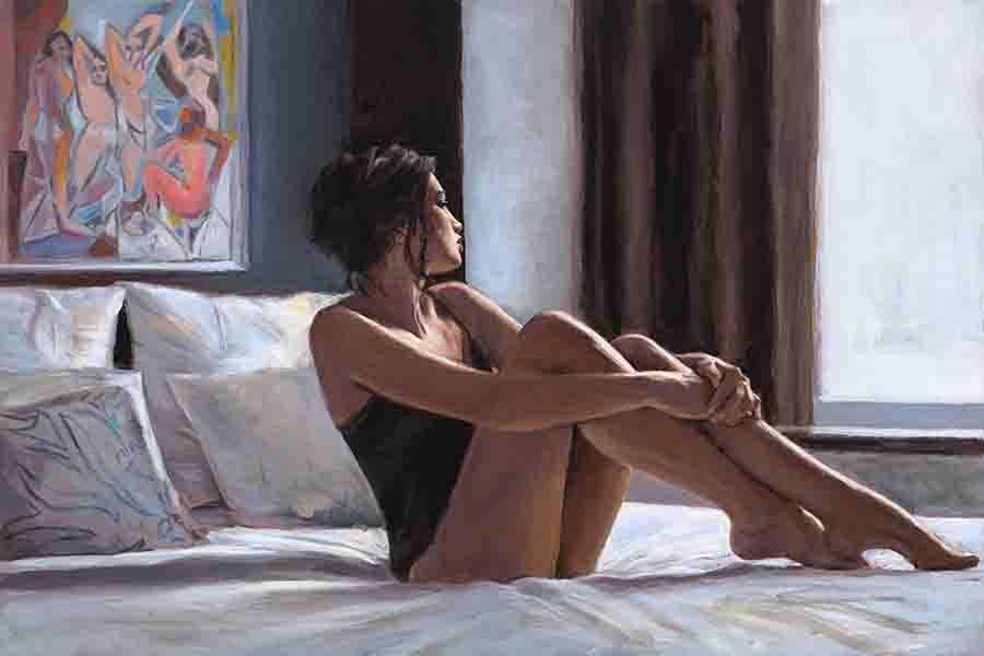 Fabian Perez Artist Signed Limited Edition Archival Canvas:  Olga and Les Demoiselles