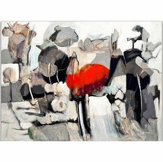 Hessam Abrishami Artist Signed Limited Edition Canvas Giclee:"Red Poetic"