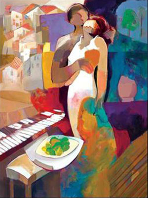 Hessam Abrishami Handsigned and Numbered Limited Edition Giclee On Canvas:"Autumn Eve"