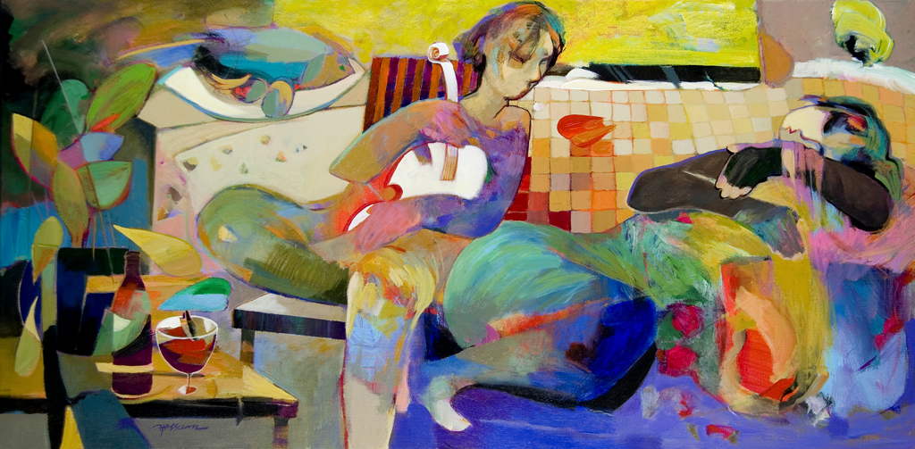 Hessam Abrishami Handsigned and Numbered Limited Edition Giclee on Canvas:"Music Melody"