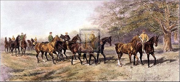 Heywood Hardy Artist Hand Colored Copper Plate Printed Atelier Print:"In Training"