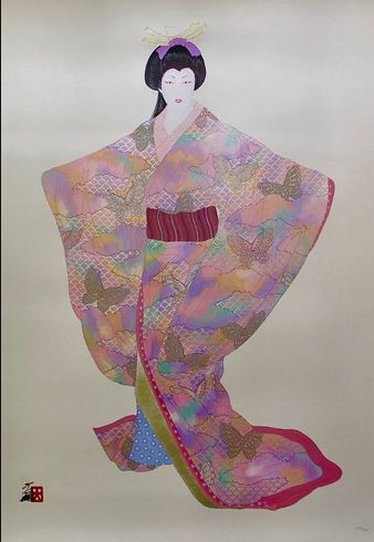 Hisashi Otsuka Hand Signed Limited Edition:"Lady Meiko of Spring"