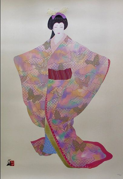 Hisashi Otsuka Hand Signed Limited Edition:"Lady Meiko of Spring"