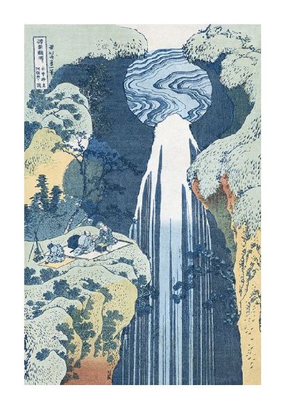 Hokusai Fine Art Open Edition Gicl&eacute;e:"Amida Waterfall on the Kiso Highway"