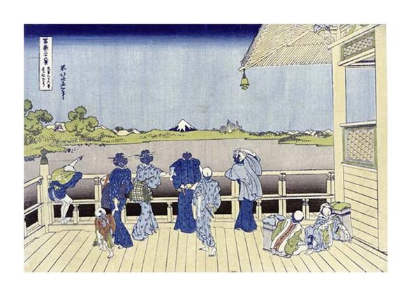 Hokusai Fine Art Open Edition Gicl&eacute;e:"Sazai Hall of Five-Hundred-Rakan Temple"