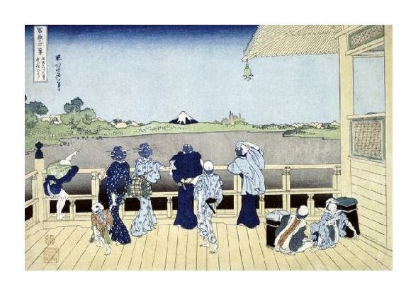 Hokusai Fine Art Open Edition Giclée:"The Sazai Hall of the 500 Rakan Temple"