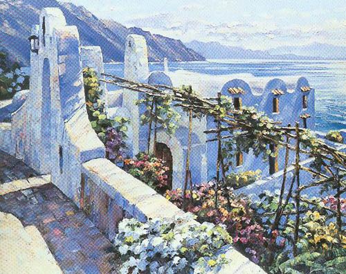 Howard Behrens Hand Embellished Limited Edition Serigraph on Canvas: "Rhodes"