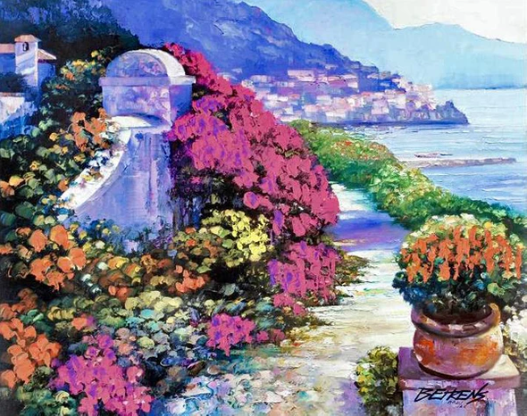 Howard Behrens Limited Edition Hand Embellished Artist Proof Giclée on Canvas: "Near Amalfi"