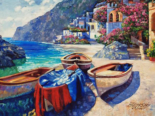 Howard Behrens Limited Edition Hand Embellished Giclée on Canvas: "Memories of Capri"