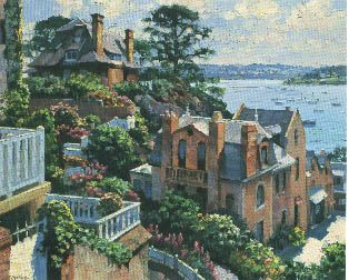 Howard Behrens Limited Edition Hand embellished Serigraph on Canvas: "Dinard"