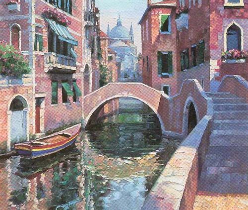 Howard Behrens Limited Edition Serigraph on Paper: "Arched Bridge"