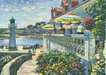 Howard Behrens Limited Edition Serigraph on Paper: "Lighthouse at Sauzon"