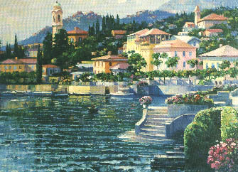 Howard Behrens Limited Edition Serigraph on Paper: "Recollections of Lake Como"