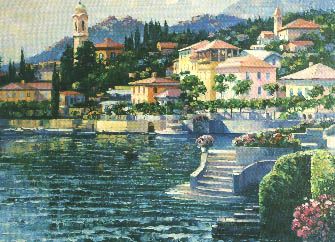 Howard Behrens Limited Edition Serigraph on Paper: "Recollections of Lake Como"