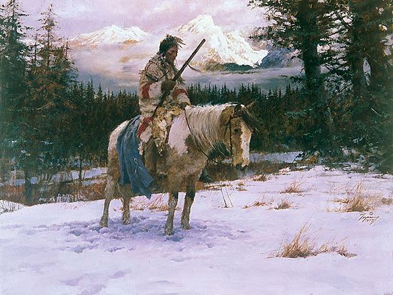 HOWARD TERPNING 12X9 Secondary Market Art: "LONELY SENTINEL CNV"