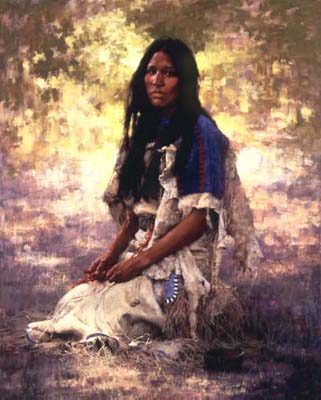 HOWARD TERPNING 18X23 Secondary Market Art: "WOMAN OF THE SIOUX"