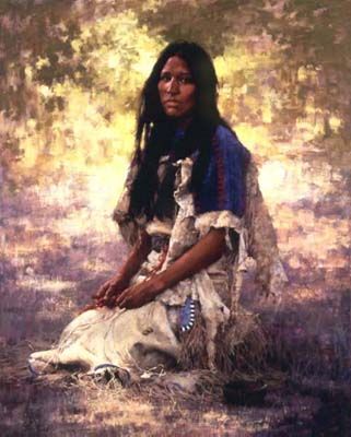 HOWARD TERPNING 18X23 Secondary Market Art: "WOMAN OF THE SIOUX"
