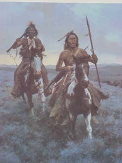 HOWARD TERPNING 21X27 Secondary Market Art: "BLACKFOOT RAIDERS"