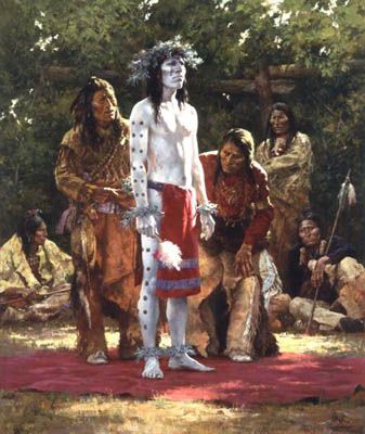 HOWARD TERPNING 22X26 Secondary Market Art: "PREPARING FOR SUNDANCE"