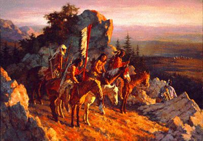 HOWARD TERPNING 23X33 Secondary Market Art: "GOLD SEEKERS BLACK HIL"