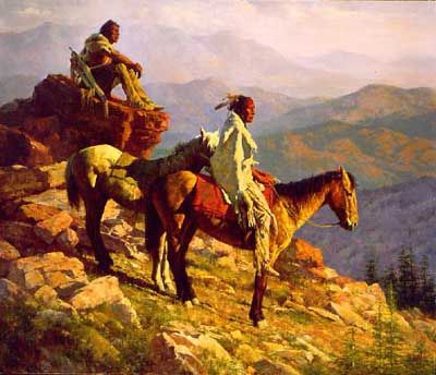 HOWARD TERPNING 24X20 Secondary Market Art: "ON THE EDGE OF WORLD"