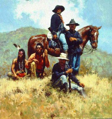 HOWARD TERPNING 24X26 Secondary Market Art: "BEFORE LITTLE BIG HORN"