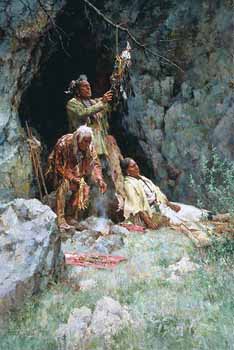 HOWARD TERPNING 24X36 Secondary Market Art: "HEALING POWER RAVEN BU"