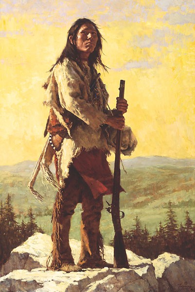 HOWARD TERPNING 26X38 Secondary Market Art: "LONG TRAIL AHEAD CNV"