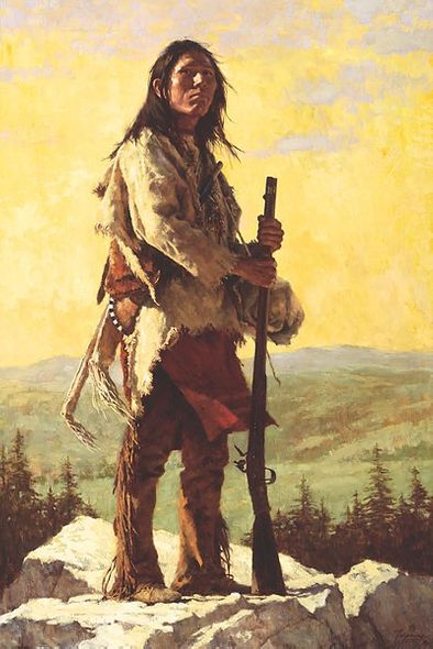 HOWARD TERPNING 26X38 Secondary Market Art: "LONG TRAIL AHEAD CNV"