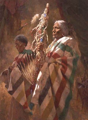 HOWARD TERPNING 27X36 Secondary Market Art: "THUNDERPIPE & HOLYMAN"